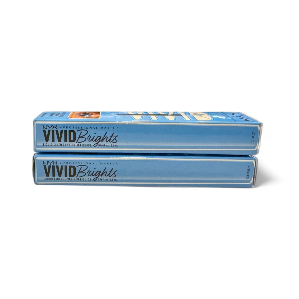 2x [TWO] NYX Vivid Brights Colored Liquid Eyeliner Matte BLUE THANG New K4 - Image 2 of 4