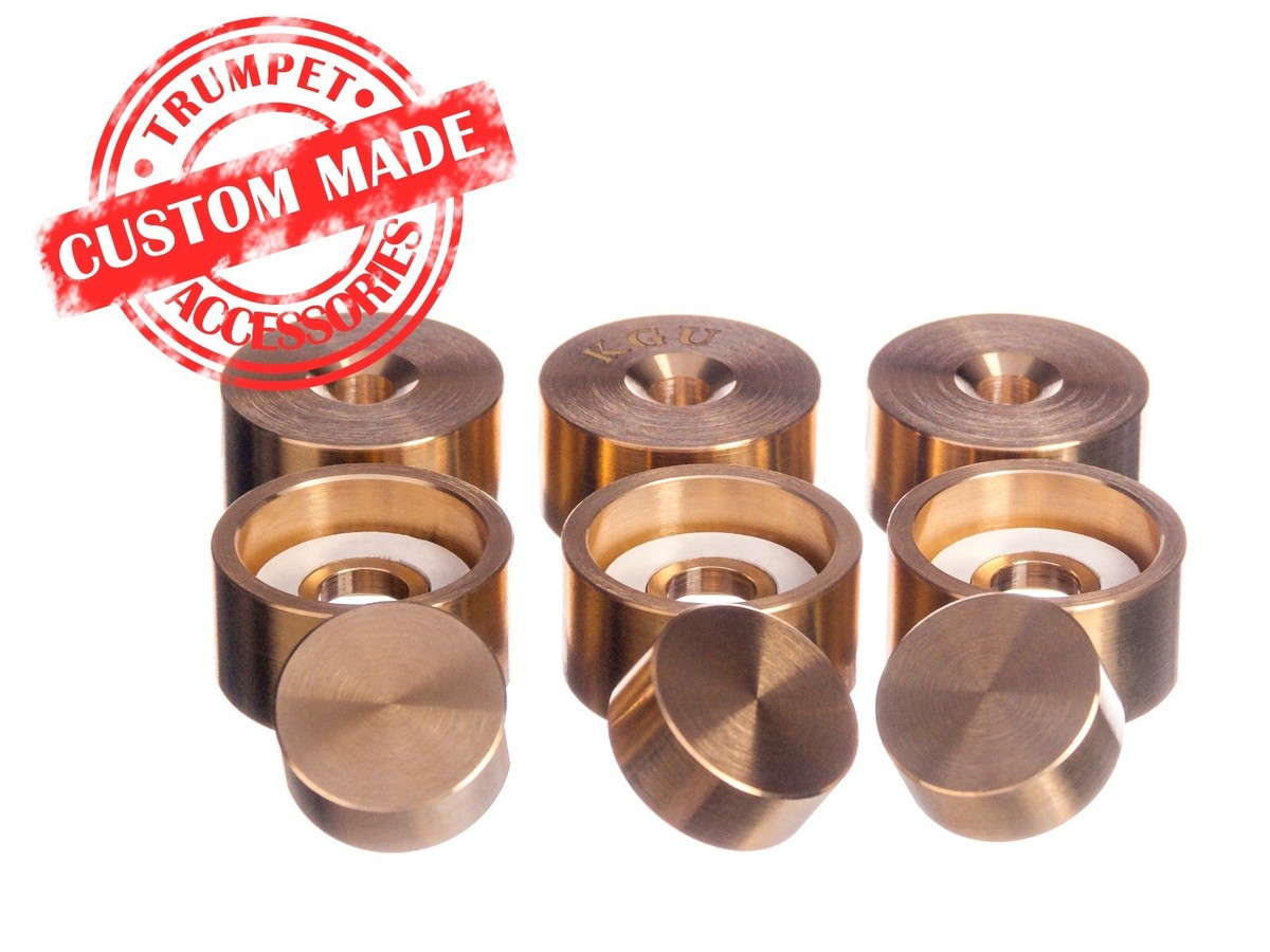 Trumpet Trim Kit KGUBrass. MEDIUM Caps. Raw Brass. TKMR109 - Foto 4