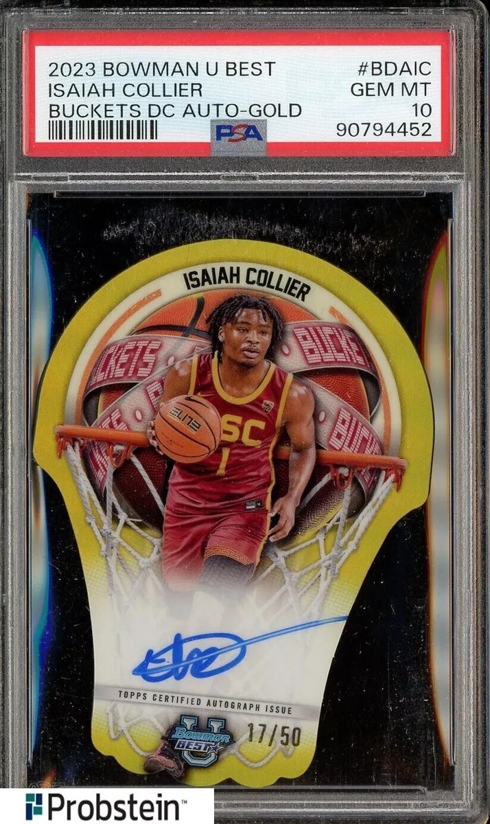 2023 Bowman U Best Buckets Gold Die-Cut Isaiah Collier AUTO #17/50 