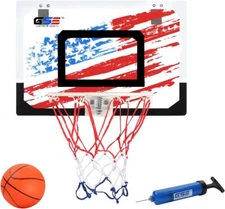 PRO Over-The-Door Basketball Hoop Goal System w/Ball & Pump for Home/Office/Door