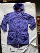 Gudrun Sjoden Beautiful Purple Blue Reversible Jacket Cotton Coat Size S