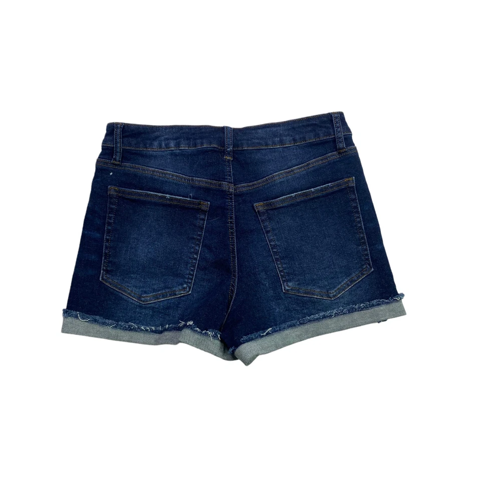 Pantalones cortos de jean Vanilla Star tiro alto para mujer talla 11 desgastados lavado oscuro Foto 2 de 4