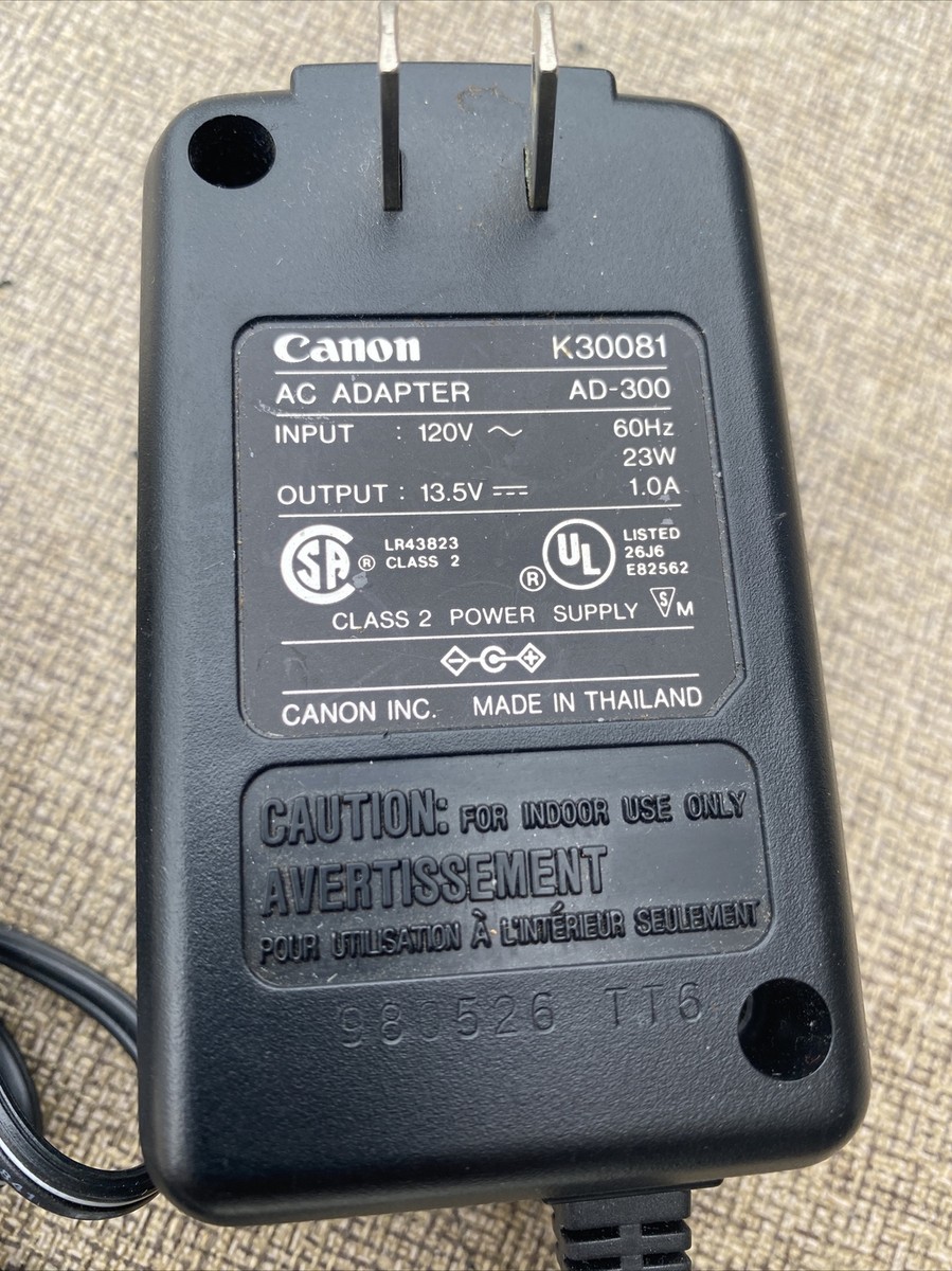 Canon K30081 AC Adapter AD-300 Input 120V Output 13.5V Printer