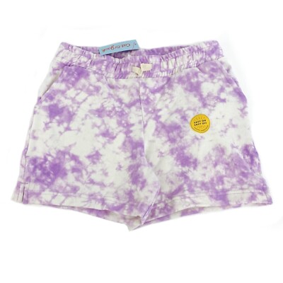 Cat & Jack Girls Size L Sweatshorts Drawstring Purple Tie Dye Light Purple