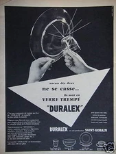 DURALEX SAINT-GOBAIN TABLEWARE AD NONE OF THE 2 BREAKS TEMPERED GLASS