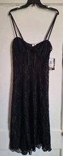 Cinema Etoile Black Lace Nightgown S Chemise Adjustable Strap Built-in Bra Sz L
