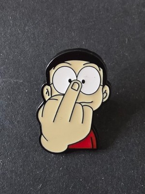 Mittelfinger Cartoon Figur Pin Anstecker.