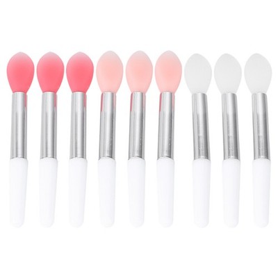 9Pcs Durable Silicone Lip Brush Kit Makeup Lipstick Applicator Portable