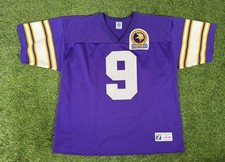 Vintage 1989 Minnesota Vikings #9 NFL Anniversary Patch Mesh Football 90s Jersey