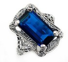 8CT Heat Treated Kyanite 925 Sterling Silver Edwardian Style Ring Sz 9  — photo 1