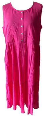 Adini 100% Baumwolle Voile Kleid ärmellos Rundhals gefüttert Slipper Gr. XXL/L2