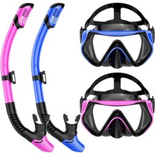 Snorkeling Gear for Adults, Dry-Top Snorkel Set Scuba Diving mask, Snorkel Ma...