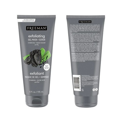 Freeman Charcoal Black Sugar Polishing Mask Scrub 175ml Vegan Detox New