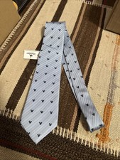 Disney Parks Mickey Mouse Striped Blue Icon Striped Necktie 100% Silk Tie NWT