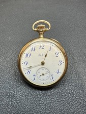 Antique 14k Gold Elgin Grade 324 Size 0S 7j Mechanical Open Face Pocket Watch