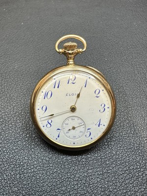 Antique 14k Gold Elgin Grade 324 Size 0S 7j Mechanical Open Face Pocket  Watch