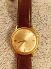 Vtg 1967 TIMEX Men’s Electric Watch Silver Goldtone Case Leather Parts Repair~