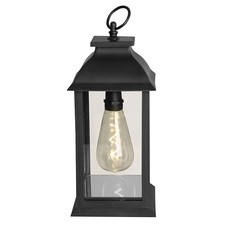 LED Lantern Table Lamp Battery Powered Black T10 Indoor Outdoor for Outside