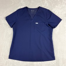 FIGS Scrub Top Women Medium Navy Blue Technical Collection V-Neck Medical Nurse