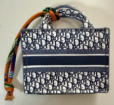 Blue & White Monogram Mini Top Handle Bag Log...