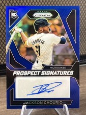 Jackson Chourio 2024 Panini Prizm Baseball Rookie Blue Prospect Prizm Auto /49