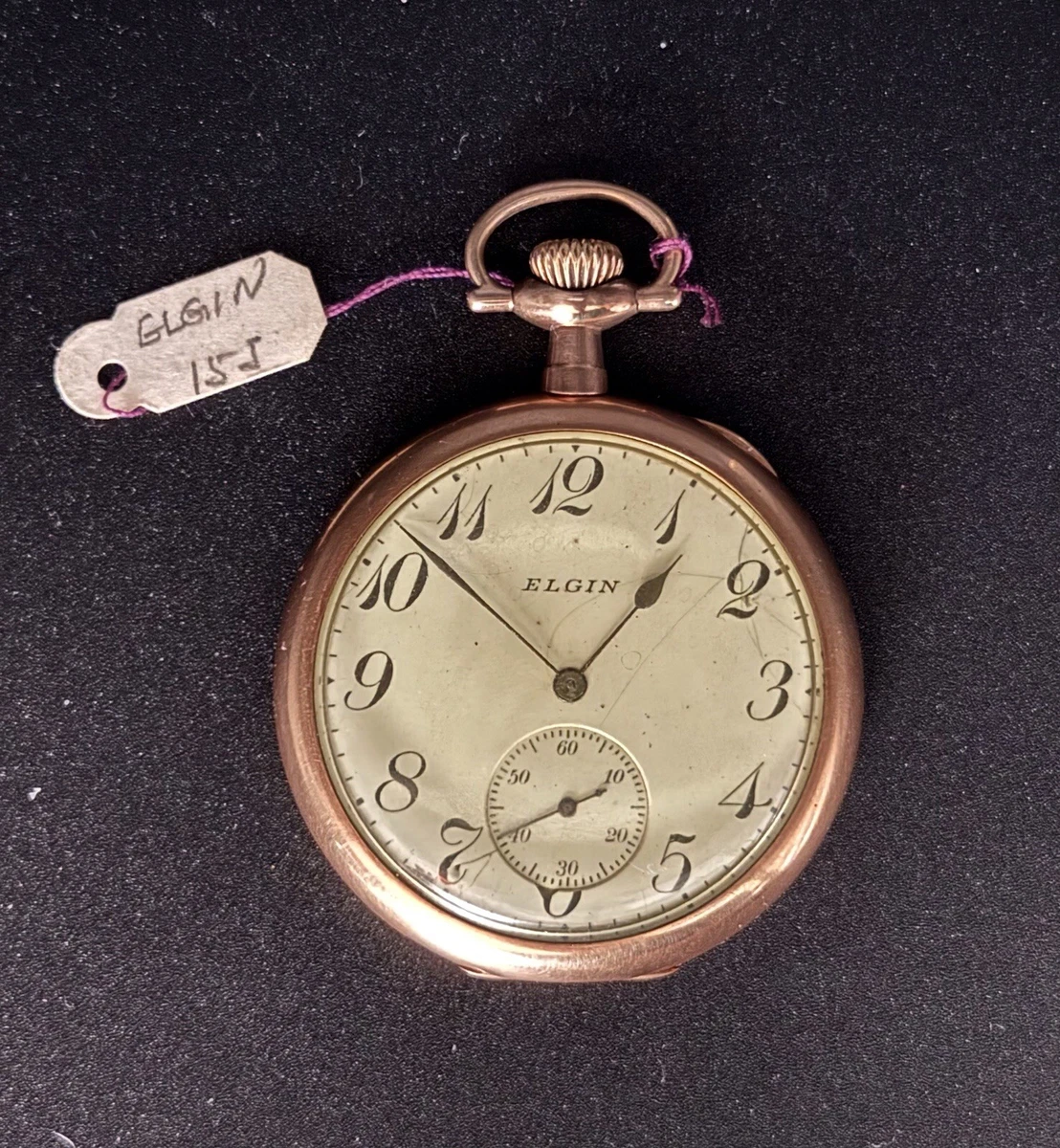 ライフルを持ったハンター スイス製 ヴィンテージステンドグラス ハンタークラブ Full Hunter Mechanical (Manual) Pocket Watch Pocket Watches with
