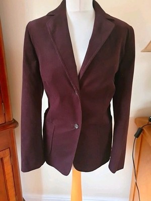 Gerry Weber Ladies Brown CORDUROY Lined Pockets Button BLAZER Jacket SIZE 16