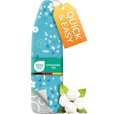 Turbo Ironing Board Cover 100% Cotton 15x54 Faster Heat Reflection