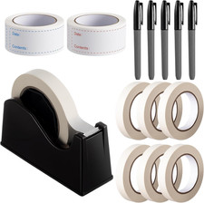 6 Rolls Freezer Tape with Tape Dispenser, 328 Yards Total, 1000 Pcs Freezer Labe