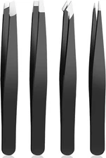 Tweezer Set For Man Women,Precision Tweezers Facial Hair Eyebrow Black