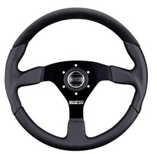 Sparco L505 Steering Wheel 350mm - Black Alcantara Leather Perforated Leather