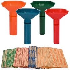 150 Assorted Flat Striped Coin Wrappers  4 Coin Sorters Tubes, Color-Coded Co...