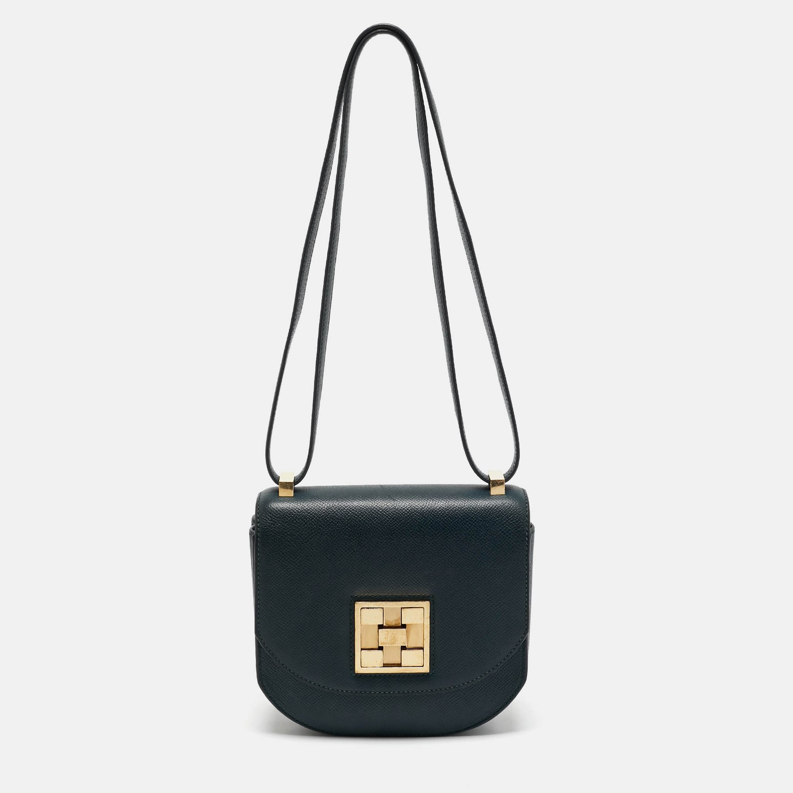 Hermes Vert Cypres Epsom Leather Gold Finish Mosaique Au 2417 Bag