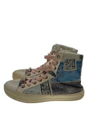 Amiri High Cut Sneakers Wht Bandana Reconstructed Sunset Light Blue GCq11