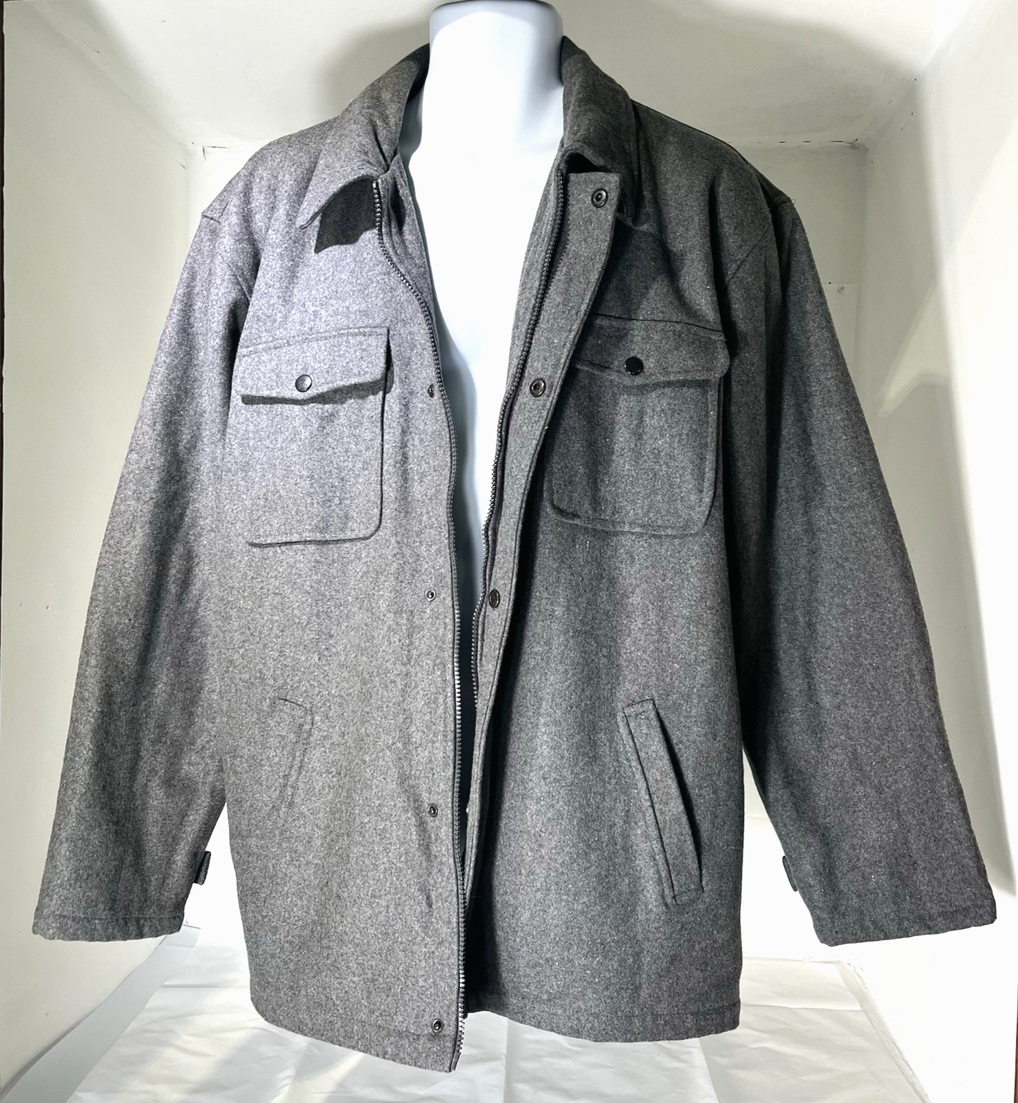Trenders Basic Wool Blend Button Down Gray Jacket… - image 5