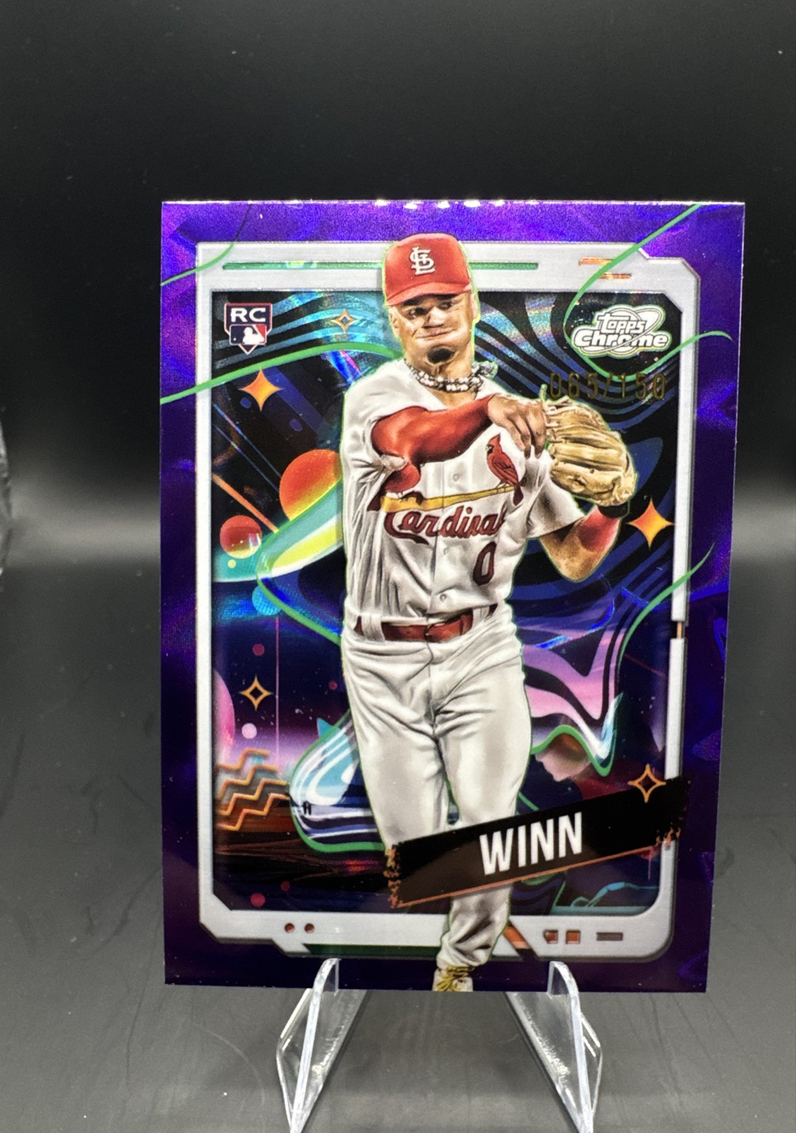2024 Topps Cosmic Chrome - Masyn Winn #90 Purple Nebula Refractor /150 (RC)