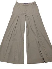 Ralph Lauren Purple Label Size 2 Collection Tan Wool Wide Leg Pants Pleated
