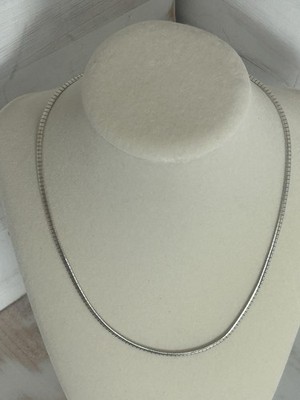 Sterlingsilber Omega Halskette 3 mm 17 Zoll; Italien Herstellermarke M. Neu Einzelhandel 230,0 $