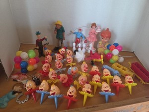 Huge Lot Vintage Cake Toppers Clowns Baby Fishing Balloons Figurines Figures