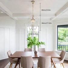 Crystal Mini Chandelier Lighting Vintage Hanging Light Pendant Lamp Fixture Gold