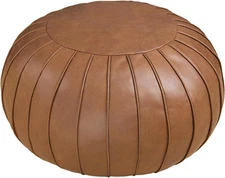Handmade Foot Stool Ottoman Faux Suede Poufs 21.6" X 13" - round Stora