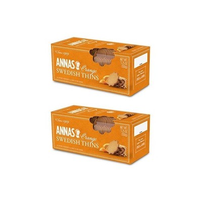 2 ANNAS Original Swedish Orange Thins Ginger Snap Cookies 5.25oz