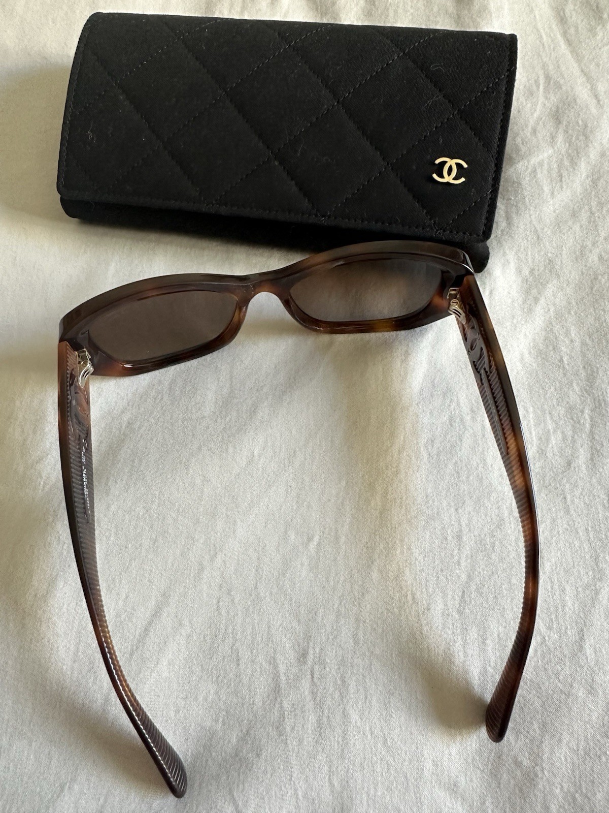 Chanel Tortoise Rectangle Sunglasses - image 3