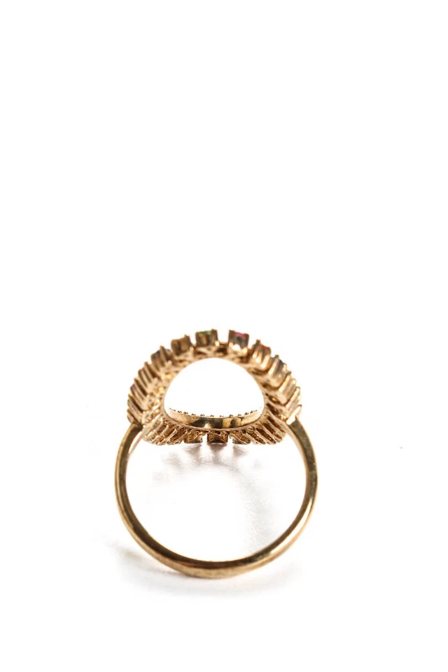 Anillo de piedras mixtas multicolor chapado en oro plata esterlina talla 7,5 Rarities para mujer Foto 3 de 4
