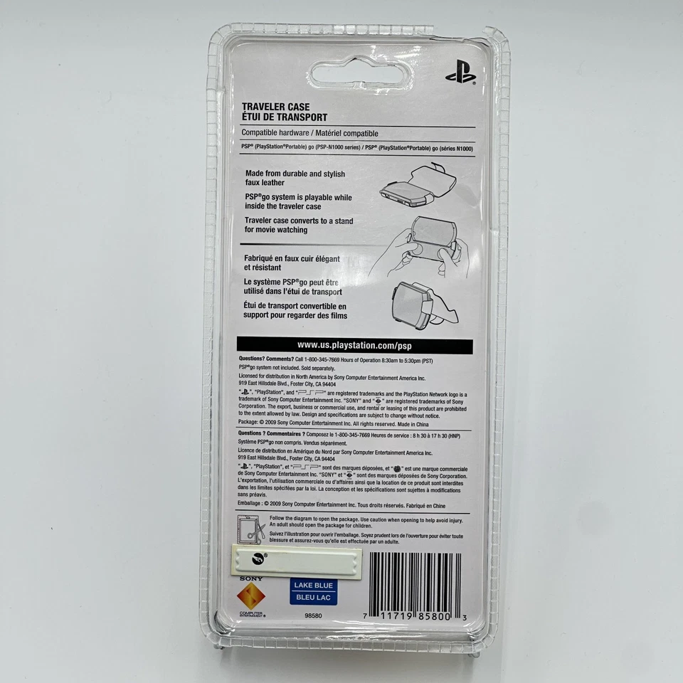 Sony PSP Go Traveler Case in Blue Fits PSP-N1000 Series NEW Factory Sealed - Image 2 of 2