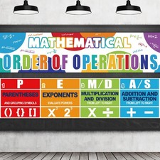 Educational Math Posters Order of Operations Classroom Banner Mathematics Cla...