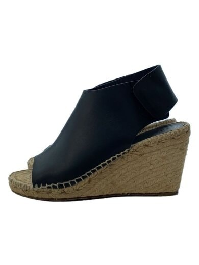 SAOLA CELINE Sandali 37 Nero Espadrillas Suola con zeppa