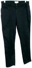 Liz Claiborne City Cut Stretch Cotton Black Straight Chino Pant Size 6 Women EUC