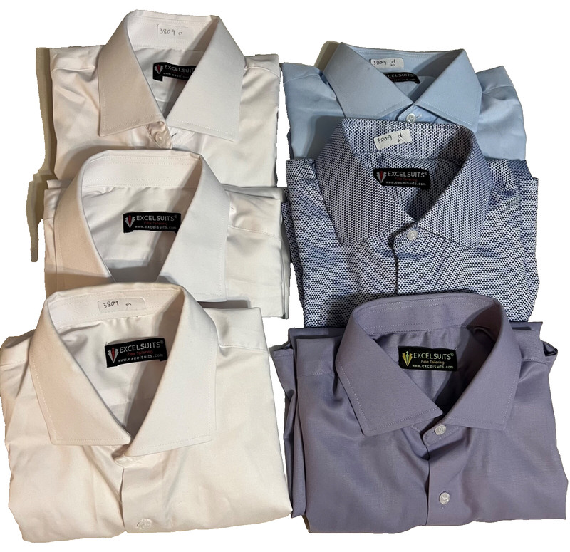 lot 6 button down work office professional shirts white blue purple periwinkle l