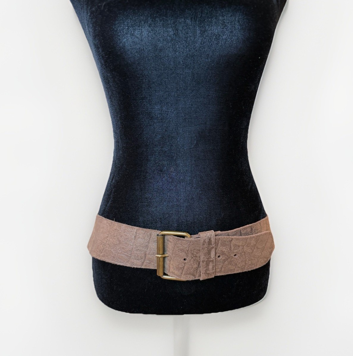 Vntg Brown Leather Wide Statement Belt Huftgold Echt Leder  display picture 2